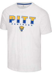 Colosseum Pitt Panthers White Crane Short Sleeve T Shirt