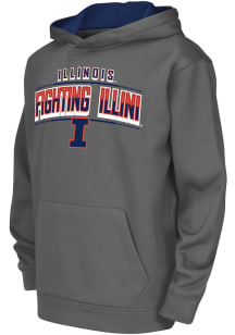 Colosseum Illinois Fighting Illini Youth Charcoal Block Name Drop Long Sleeve Hoodie