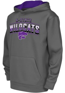 Colosseum K-State Wildcats Youth Charcoal Block Name Drop Long Sleeve Hoodie