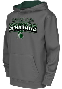 Colosseum Michigan State Spartans Youth Charcoal Block Name Drop Long Sleeve Hoodie