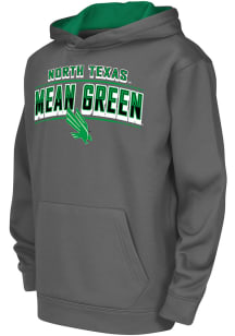 Colosseum North Texas Mean Green Youth Charcoal Block Name Drop Long Sleeve Hoodie