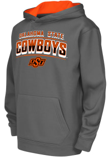 Colosseum Oklahoma State Cowboys Youth Charcoal Block Name Drop Long Sleeve Hoodie