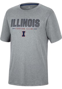 Colosseum Illinois Fighting Illini Youth Charcoal High Pressure Short Sleeve T-Shirt