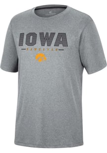 Colosseum Iowa Hawkeyes Youth Charcoal High Pressure Short Sleeve T-Shirt