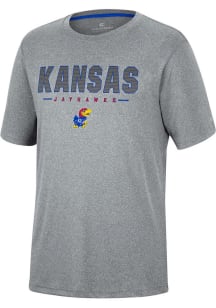Colosseum Kansas Jayhawks Youth Charcoal High Pressure Short Sleeve T-Shirt