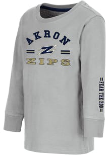 Colosseum Akron Zips Toddler Grey Roof Top Long Sleeve T-Shirt