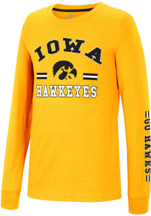 Colosseum Iowa Hawkeyes Youth Gold GCC SMU Roof Long Sleeve T-Shirt