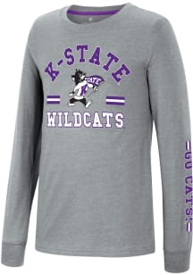 Colosseum K-State Wildcats Youth Grey GCC SMU Roof Long Sleeve T-Shirt