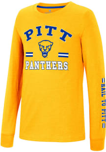 Colosseum Pitt Panthers Youth Gold GCC SMU Roof Long Sleeve T-Shirt