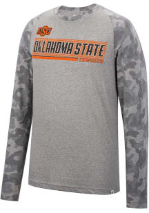 Colosseum Oklahoma State Cowboys Grey Quintana Camo Raglan Long Sleeve T Shirt