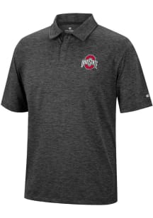 Mens Ohio State Buckeyes Black Colosseum Tournament Short Sleeve Polo Shirt