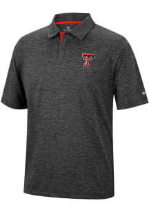 Colosseum Texas Tech Red Raiders Mens Black Tournament Short Sleeve Polo