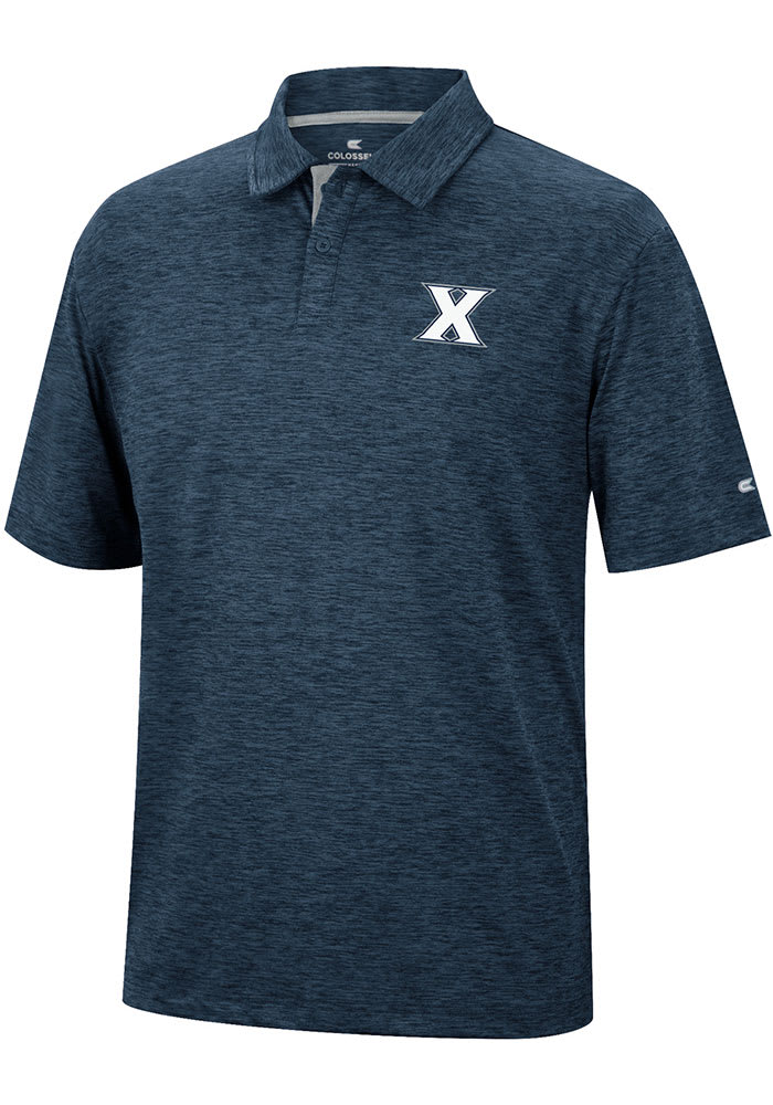Colosseum Xavier Musketeers Mens Navy Blue Tournament Short Sleeve Polo