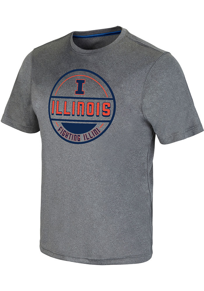 Colosseum Illinois Fighting Illini Grey Larry Short Sleeve T Shirt