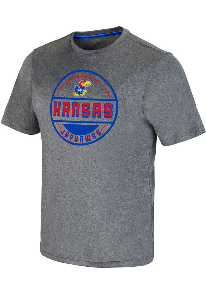 Colosseum Kansas Jayhawks Grey Larry Short Sleeve T Shirt