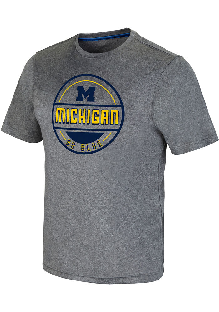Colosseum Michigan Wolverines Grey Larry Short Sleeve T Shirt