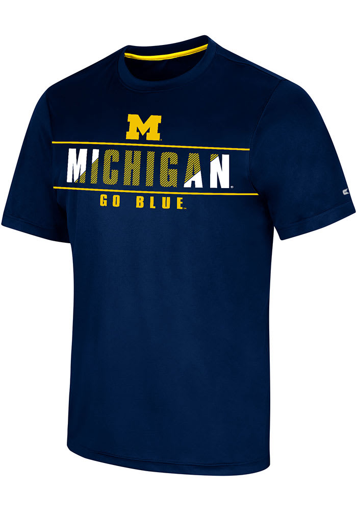 Colosseum Michigan Wolverines Navy Blue Marty Short Sleeve T Shirt