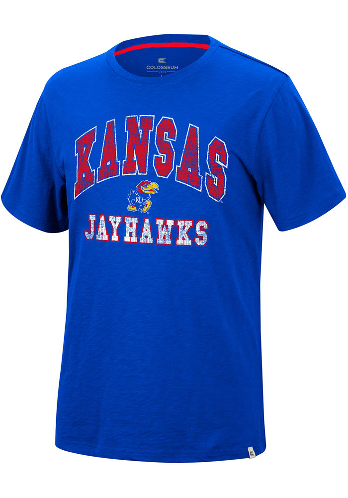 Colosseum Kansas Jayhawks Blue Nice Marmot Short Sleeve T Shirt