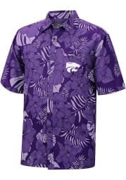 Colosseum K-State Wildcats Mens Purple The Dude Short Sleeve Dress Shirt