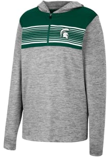 Youth Michigan State Spartans Grey Colosseum Fidelity Long Sleeve Quarter Zip