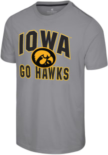 Colosseum Iowa Hawkeyes Grey Four Barrel Short Sleeve T Shirt