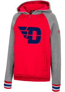 Colosseum Dayton Flyers Youth Red Tuppence 1/4 Zip Long Sleeve Hoodie