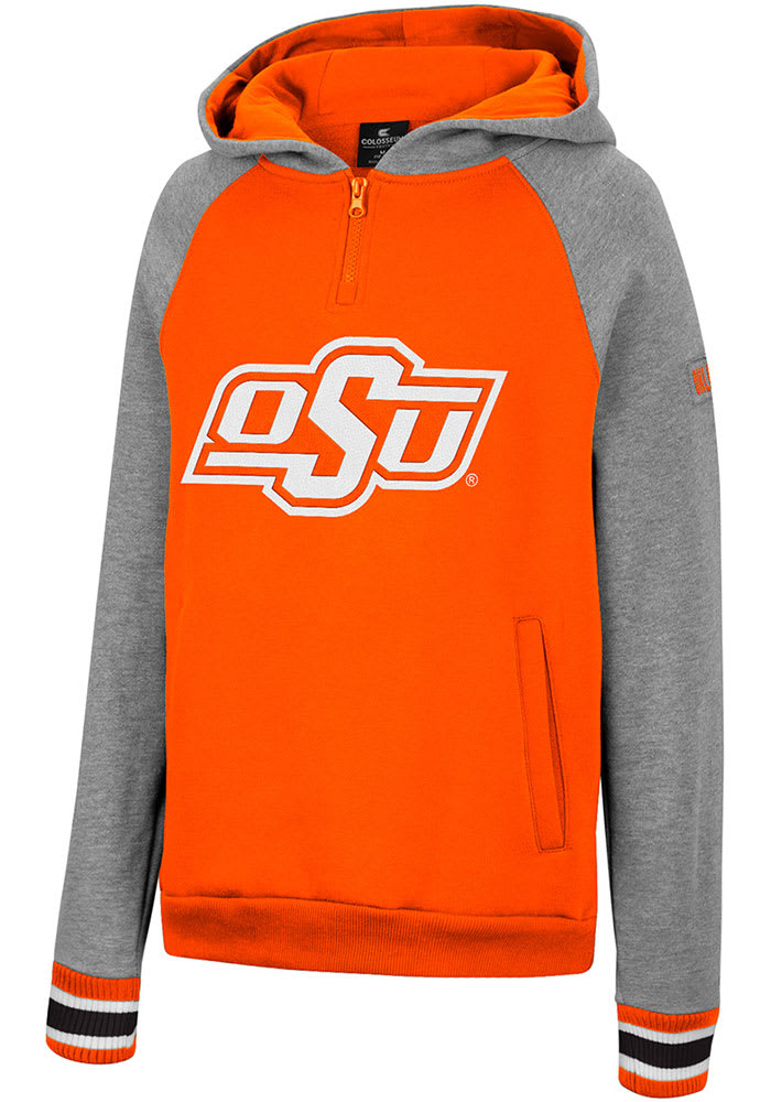 Colosseum Oklahoma State Cowboys Youth Orange Tuppence 1/4 Zip Long Sleeve Hoodie