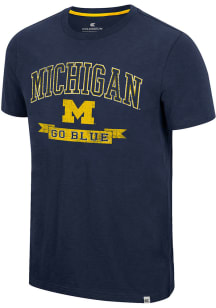 Colosseum Michigan Wolverines Navy Blue Objection Short Sleeve T Shirt