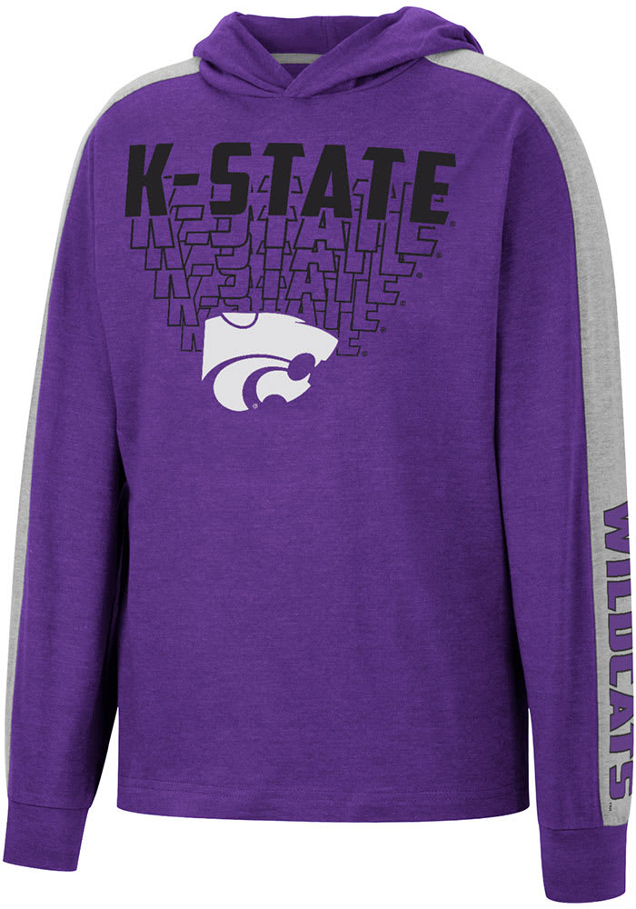 Colosseum K-State Wildcats Youth Purple Wind Changes Hooded Long Sleeve T-Shirt