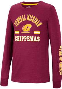 Colosseum Central Michigan Chippewas Youth Maroon Roof Long Sleeve T-Shirt