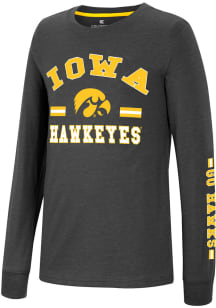 Colosseum Iowa Hawkeyes Youth Black Roof Long Sleeve T-Shirt