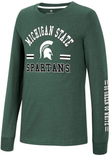 Youth Michigan State Spartans Green Colosseum Roof Long Sleeve T-Shirt