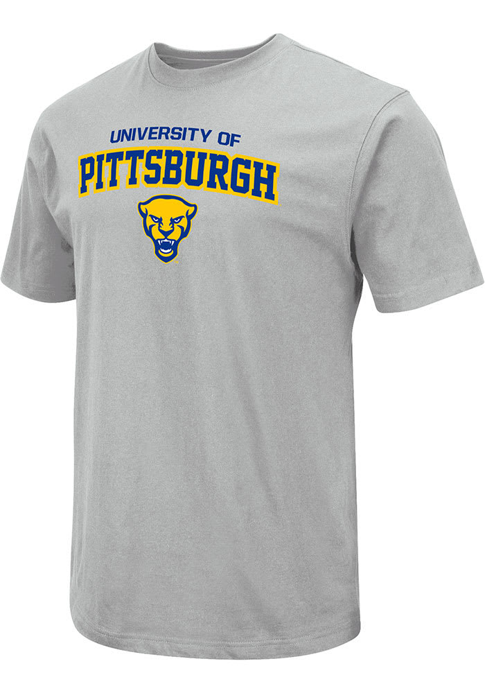 Colosseum Pitt Panthers Grey Arch Mascot Short Sleeve T Shirt