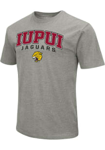 Colosseum IUPUI Jaguars Grey Arch Mascot Short Sleeve T Shirt