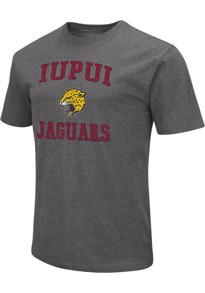 Colosseum IUPUI Jaguars Charcoal Number One Design Short Sleeve Fashion T Shirt