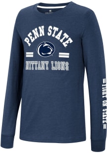 Youth Penn State Nittany Lions Navy Blue Colosseum Roof Long Sleeve T-Shirt