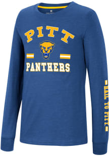 Colosseum Pitt Panthers Youth Blue Roof Long Sleeve T-Shirt