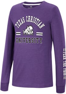 Colosseum TCU Horned Frogs Youth Purple Roof Long Sleeve T-Shirt