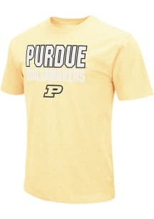 Colosseum Purdue Boilermakers Gold Flat Name Mascot Short Sleeve T Shirt