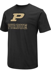 Colosseum Purdue Boilermakers Grey Distressed Short Sleeve T Shirt