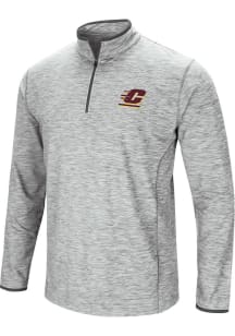 Colosseum Central Michigan Chippewas Mens Grey Sprint Long Sleeve 1/4 Zip Pullover