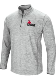 Colosseum Central Missouri Mules Mens Grey Sprint Long Sleeve 1/4 Zip Pullover