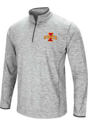 Colosseum Iowa State Cyclones Mens Grey Sprint Long Sleeve 1/4 Zip Pullover