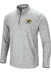 Colosseum Kent State Golden Flashes Mens Grey Sprint Long Sleeve 1/4 Zip Pullover