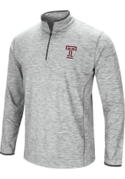 Colosseum Temple Owls Mens Grey Sprint Long Sleeve 1/4 Zip Pullover