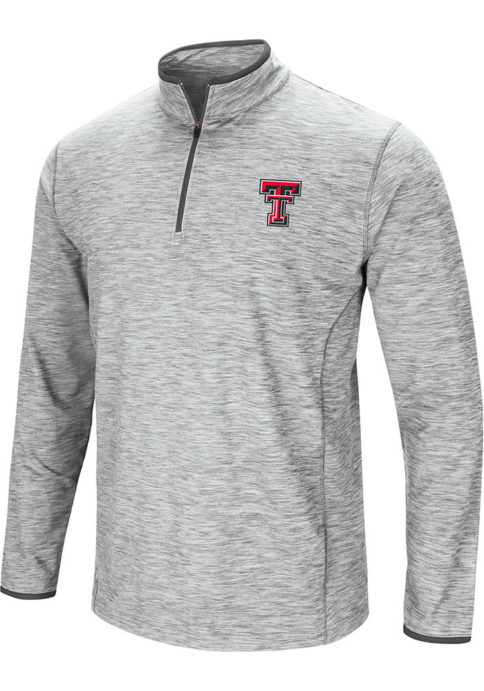 Colosseum Texas Tech Red Raiders Mens HEATHER GREY Sprint Pullover