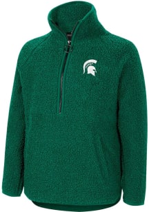 Colosseum Michigan State Spartans Girls White Walk In The Park LS Tops 1/4 Zip