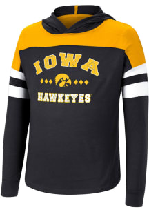 Colosseum Iowa Hawkeyes Girls Black Jolly Hooded Long Sleeve T-shirt