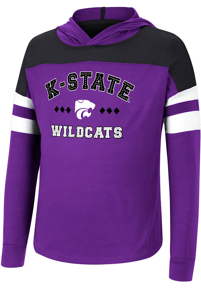 Colosseum K-State Wildcats Girls Purple Jolly Hooded Long Sleeve T-shirt