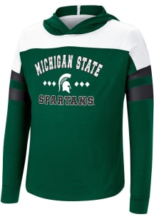 Colosseum Michigan State Spartans Girls Green Jolly Hooded Long Sleeve T-shirt